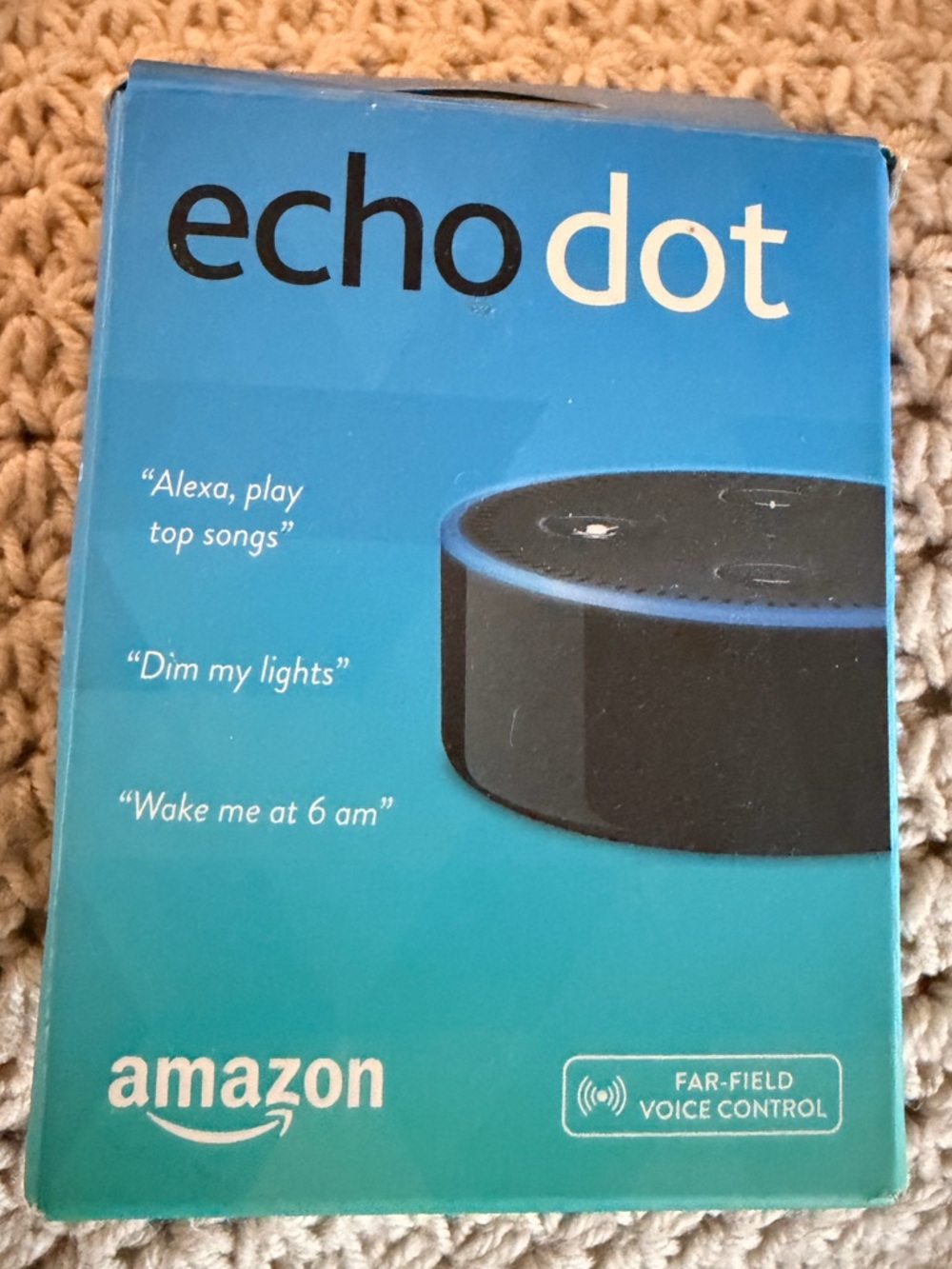 Amazon Echo Dot Smart Speaker - Black with Blue Packaging
